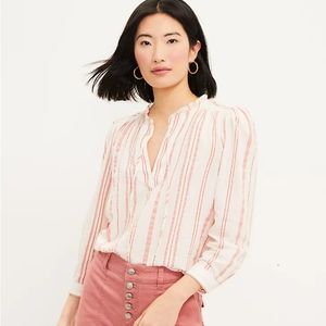 Loft Ruffle Tie Neck Blouse